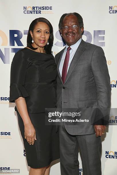 Dr. Amelia Quist-Ogunlesi and Adebayo Ogunlessi attends the Northside Center for Child Development 70th Anniversary Spring Gala on April 27, 2016 in...