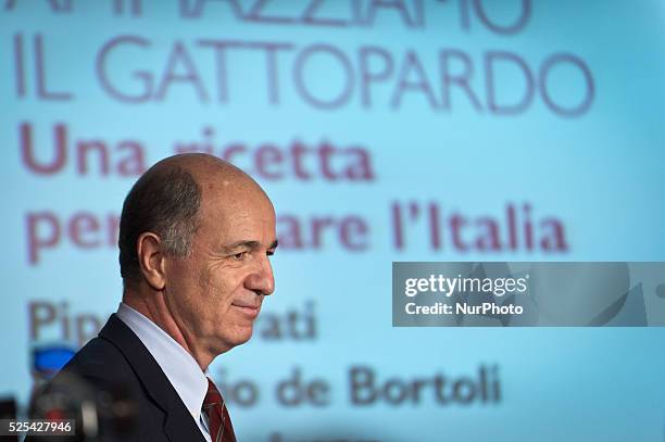 Corrado Passera in the book presentation in RcS Foundation "Ammaziamo il Gattopardo" writed by Alan Friedman, on February 12, 2014. Photo: Adamo Di...