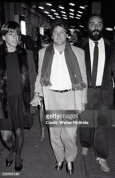Robin Williams with wife Valerie Velardi taking in a performance of 'Crimes of the Heart' on September 20, 1981 in New York City.