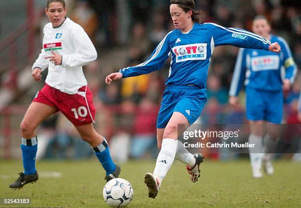 Fussball / Frauen: 1. Bundesliga 03/04, Hamburg; Hamburger SV - 1. FFC Frankfurt; Silva LONE SALAENGER / HSV , Renate LINGOR / FFC 04.04.04.