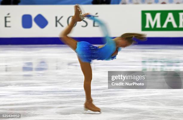 December-BARCELONA SPAIN: Serafima Sakhanovich in the Junior Ladies Short Program ISU Grand Prix in Barcelona, held at the Forum in Barcelona on11...