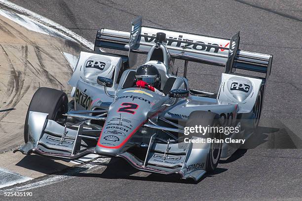 Juan Pablo Montoya, of Colombia, #2 Chevrolet IndyCar, Honda Indy Grand Prix of Alabama at Barber Motorsports Park on April 24, 2016 in Birmingham,...