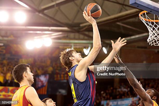 February- SPAIN: Ante Tomic in the match between FC Barcelona and Galatasaray, for the week 7 of the Top 16 of the Euroleague Basketball, played at...