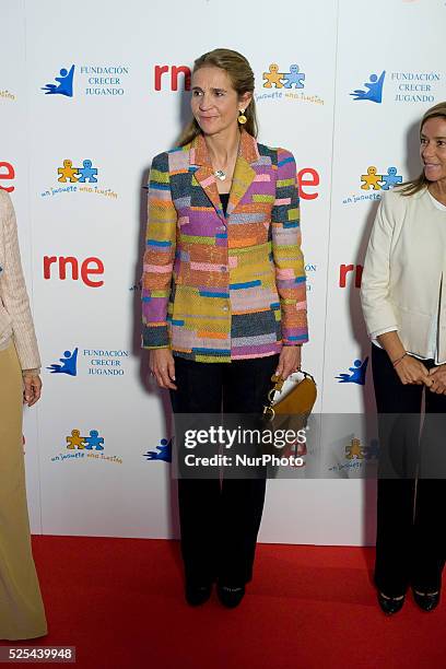 Princess Elena of Spain attends 'Un Juguete, Una Ilusion' campaign presentation at Radio Television Espanola Headquarters on November 7, 2013 in...