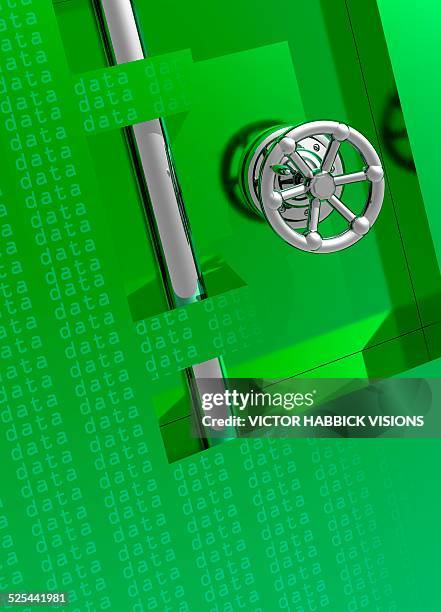 data vault, conceptual artwork - storage facility stock illustrations