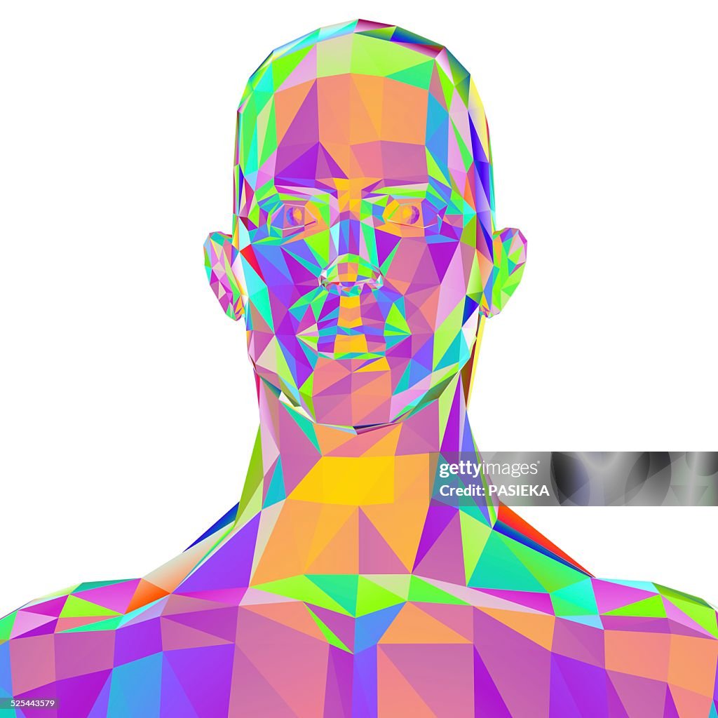 Geometric abstract polygonal male head