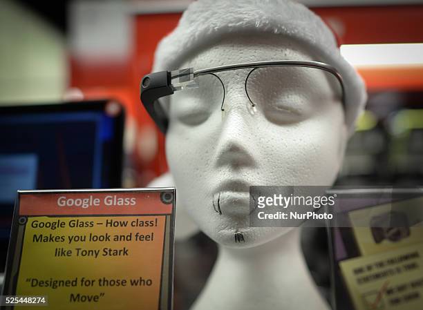 Google Glass on display as a gift, in Belfast CIty Center. Belfast, Northern Ireland. Picture by: Artur Widak/NurPhoto
