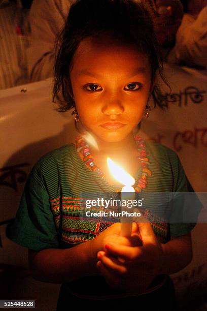 Making slogan &quot;&quot;Indigenous peoples rights, freedom bridge&quot;&quot; Indigenous People of Bangladesh celebrate the International Day of...