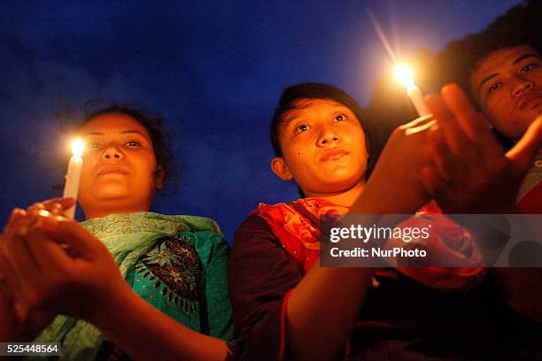 Making slogan &quot;&quot;Indigenous peoples rights, freedom bridge&quot;&quot; Indigenous People of Bangladesh celebrate the International Day of...