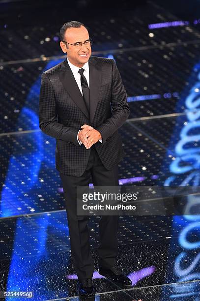 Carlo Conti attends the thirth night of 65th Festival di Sanremo 2015 at Teatro Ariston on February 12, 2015 in Sanremo, Italy.