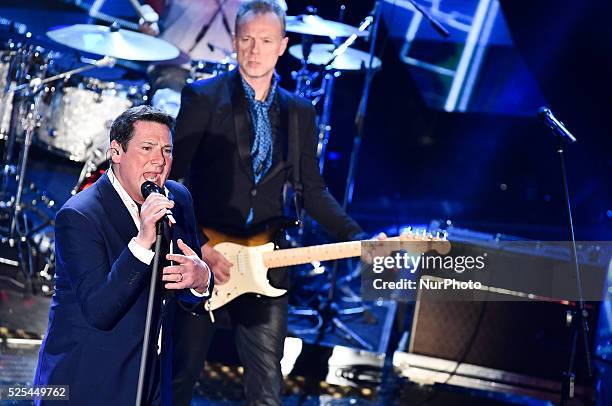 Spandau Ballet attends the thirth night of 65th Festival di Sanremo on February 12, 2015 in Sanremo, Italy.