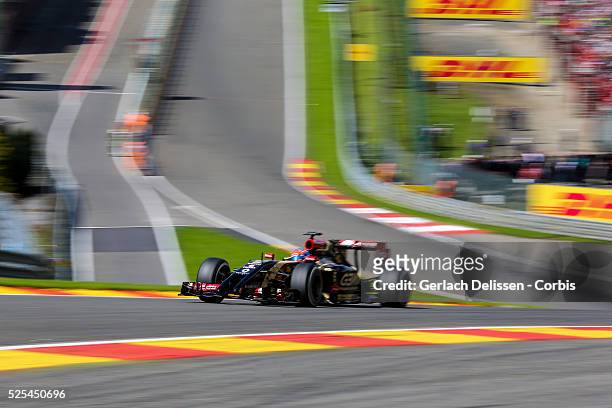 Formula One World Championship 2014, F1 Shell Belgian Grand Prix, Lotus F1 Team driver Romain Grosjean in action during the race at the...