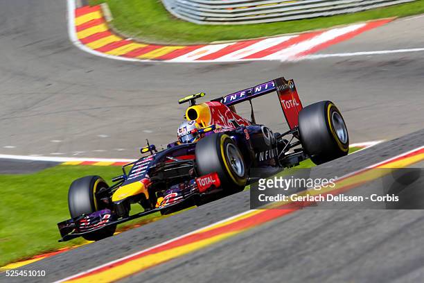 Formula One World Championship 2014, F1 Shell Belgian Grand Prix, Infiniti Red Bull Racing driver Daniel Ricciardo in action during the race at the...