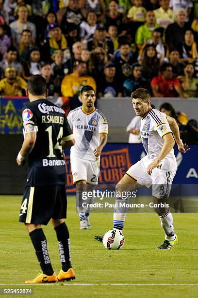 Steven Gerrard of the Los Angeles Galaxy during the Los Angeles Galaxy vs Club America match of the International Champions Cup presented by Guinness.