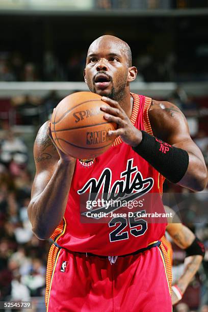 Marc Jackson of the Philadelphia 76ers shoots a free throw during the game against the Golden State Warriors on March 8, 2005 at the Wachovia Center...