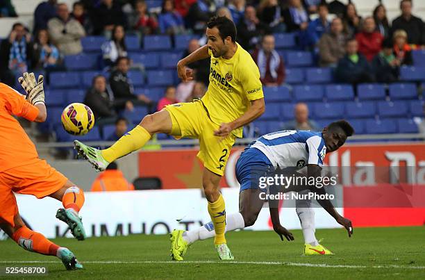 November-: Mario goal in the game between RCD Espanyol and Villarreal, of the week 11 of the spanish Liga BBVA, disputed in the the Power8 Stadium on...