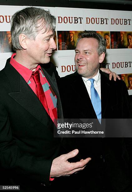 Playwright John Patrick Shanley and director Doug Hughes attend the opening night of "Doubt" after party at The Supper Club March 31, 2005 in New...