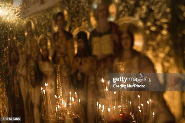 Tens of thousands of people walk a mourning during the funeral procession of the activist Mikhail Zhiznevsky, in Kiev, on Jan. 26, 2014 which was...