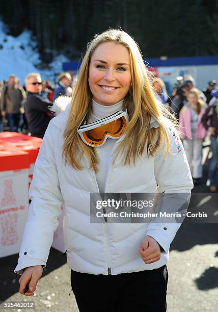 S Lindsey Vonn, bronze medal winner, after the super G alpine race at Whistler on day 9 of the Vancouver 2010 Olympic Winter Games.