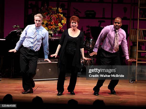 Brian O'Brien, Donna McKechnie, Bernard Dotson performing at the "Nothing Like A Dame: A Party For Comden And Green" at the Laura Pels Theatre in New...
