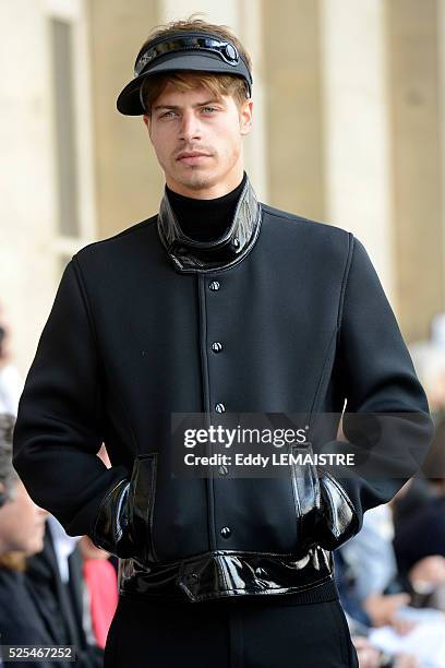 Model presents a creation from the Spring/Summer 2012/2013 Men's collection of Pierre Cardin at the Paris Fashion Week, in Paris, France, 01 July...