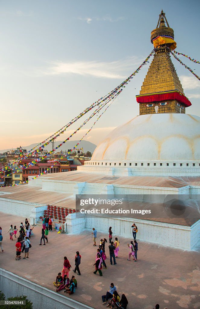 Kathmandu Nepal, Boudhanath Stupa at the famous religious temple