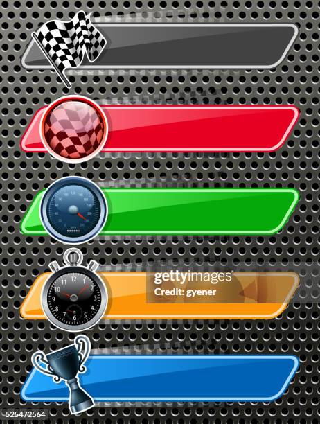 sports race banners - odometer stock illustrations