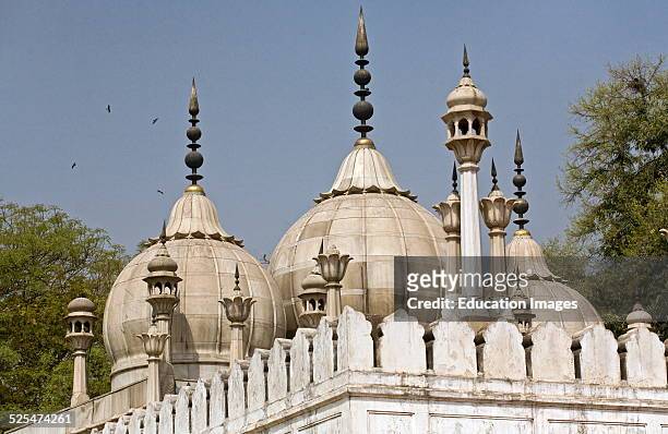 The Moti Masjid Or Pearl Mosque Inside The Red Fort Or Lal Qula Which Was Built By Emperor Shah Jahan In 1628, Old Delhi, India.