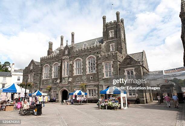The Town Hall designed by architect Edward Rundle built 1864 In Bedford Square, Tavistock, Devon, England.