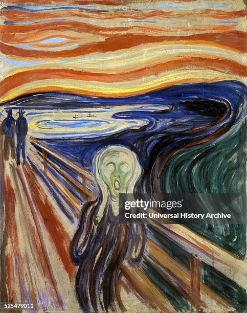 Work entitled The Scream by the Norwegian artist Edvard Munch . This work was produced in 1893.