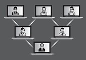 Computer Network and Virtual Meeting Technology Concept