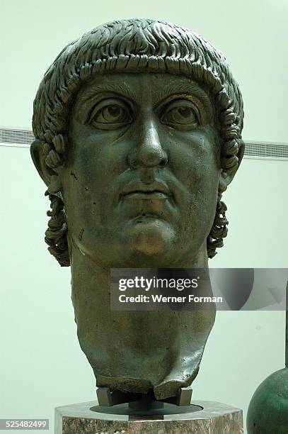 The head from a gigantic statue of Constantine the Great, Italy. 4th Century AD.