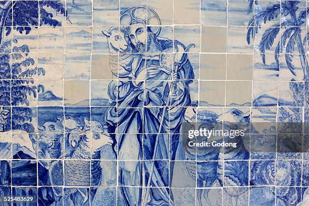 Azulejo in Bonfim church, Jesus the good shepherd.