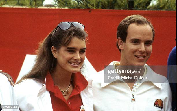 Prince Albert of Monaco is seen attending the Celebrity Tennis Tournament with actress Brooke Shields in 1979 in Monaco. With the deteriorating...