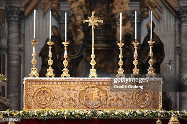 The Papal Altar, Interior of St Peters Basilica.