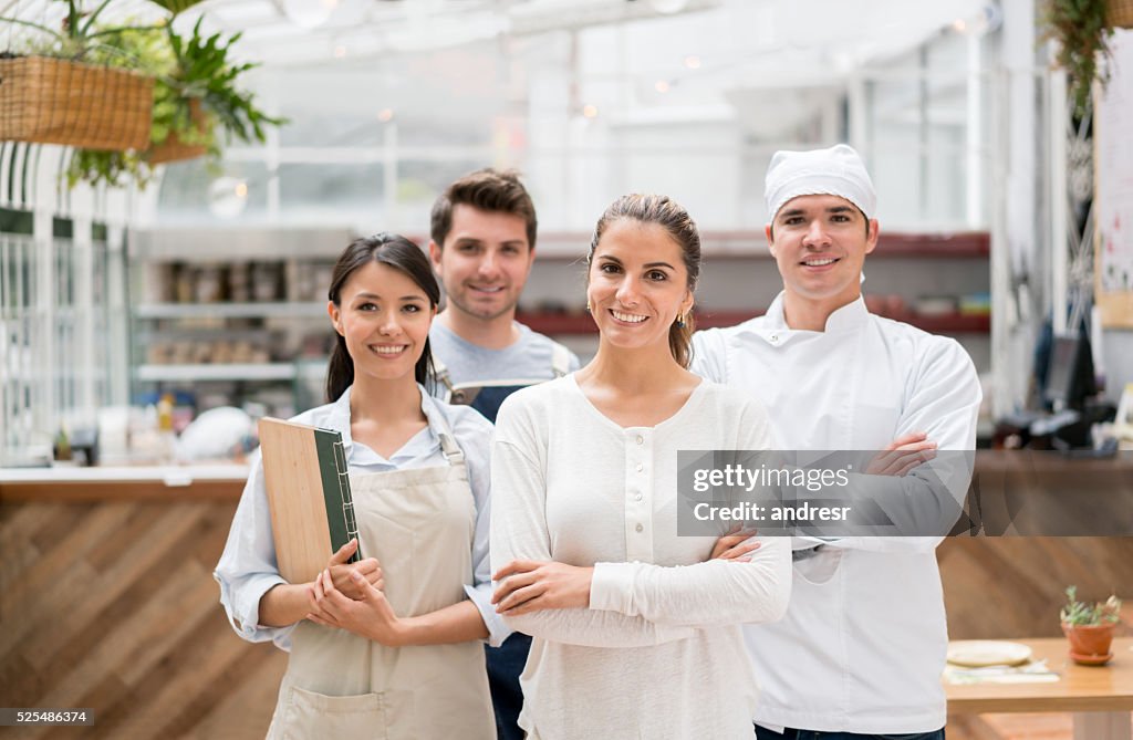 Staff working at a restaurant