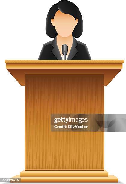 delivering a presentation - flip chart presentation stock illustrations