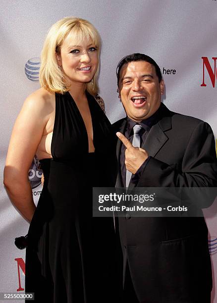 Carlos Mencia and wife arrive at the 2008 NCLR Alma Awards held at the Pasadena Civic Auditorium.