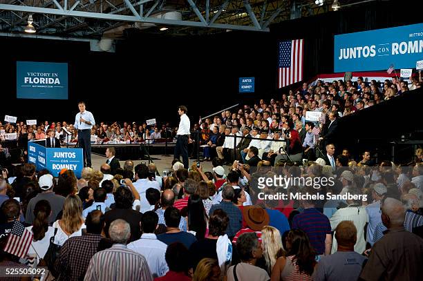 September 19, Romney with crowd. 2012 Mitt Romney Holds A Juntos Con Romney Rally In Miami. After Mitt Romney Participated in a Meet The Candidate...