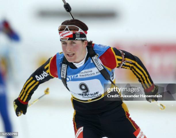 Wintersport / Biathlon: WM 2004, Oberhof; Massenstart / Frauen; Uschi DISL / GER 14.02.04.