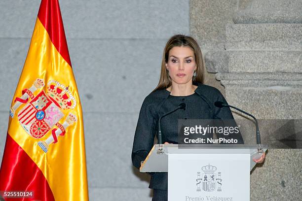 Queen Letizia of Spain attends the 2013 Velazquez Plastic Arts Awards ceremony at El Prado Museum on November 17, 2014 in Madrid, Spain. Photo: Oscar...