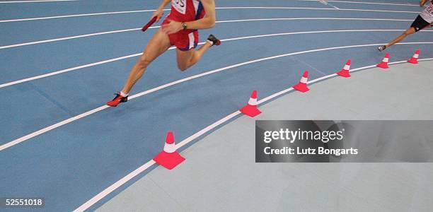 Leichtathletik: Europacup 2004, Leipzig; Laufen Staffel Maenner Laufbahn 14.02.04.