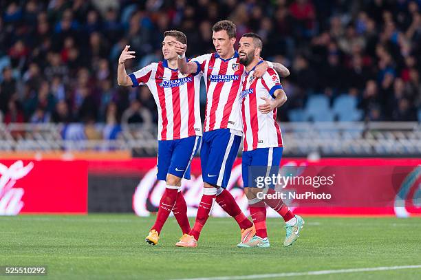 Mandzukic in the match between Real Sociedad and Atletico Madrid, for Week 11 of the spanish Liga BBVA played at the Anoeta stadium, November 9,...