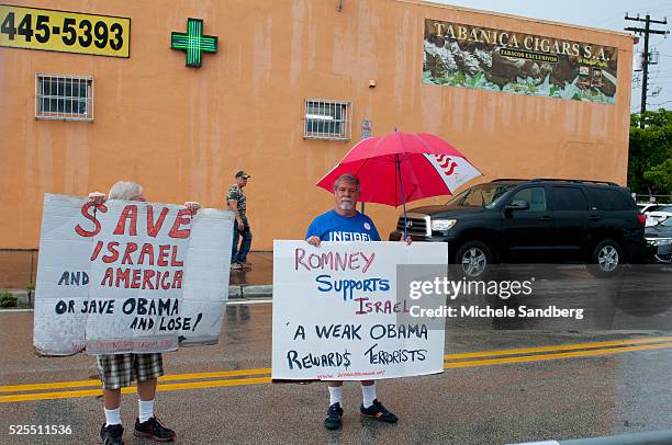 September 22, 2012 SIGNS. Republican Paul Ryan Campaigns At Versailles Restaurant