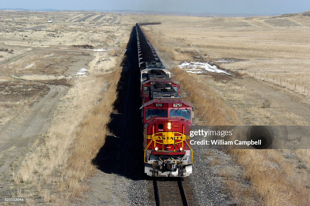 Coal Train Moves Through Montana