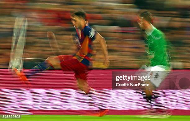 December 02 - SPAIN: Munir El Haddadi during the match against FC Barcelona and CF Villanovense, corresponding to the round 4 of the spanish Kimg...