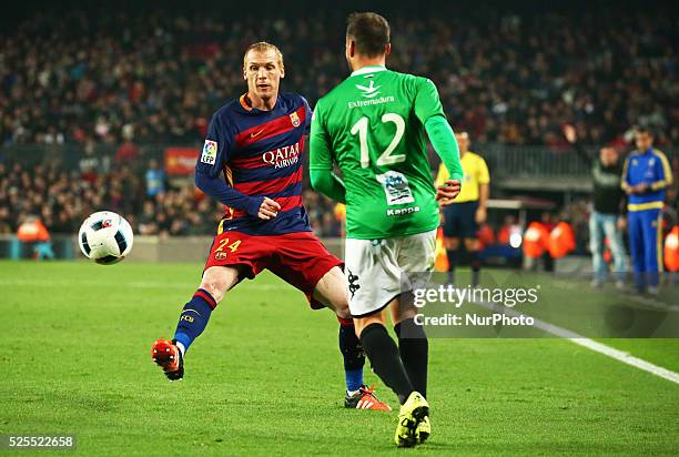 December 02 - SPAIN: Jeremy Mathieu during the match against FC Barcelona and CF Villanovense, corresponding to the round 4 of the spanish Kimg Cup,...