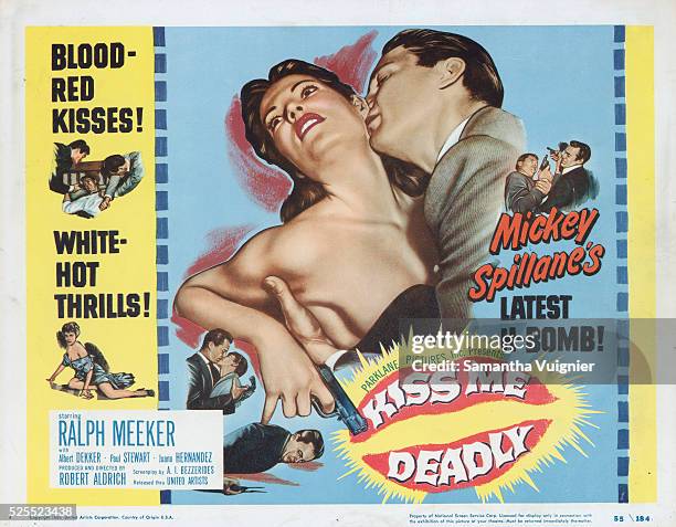 Advertisement for the movie Kiss Me Deadly, based on the Mickey Spillane novel.