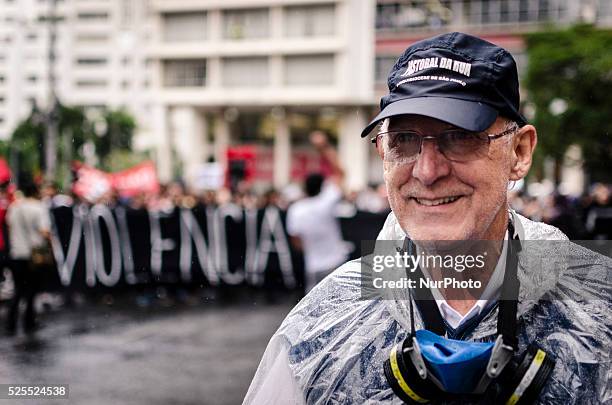 Students protest against the rise of the transport fare in Sao Paulo, Brazil on January 14, 2016. Amid a marked economic downturn and high inflation,...