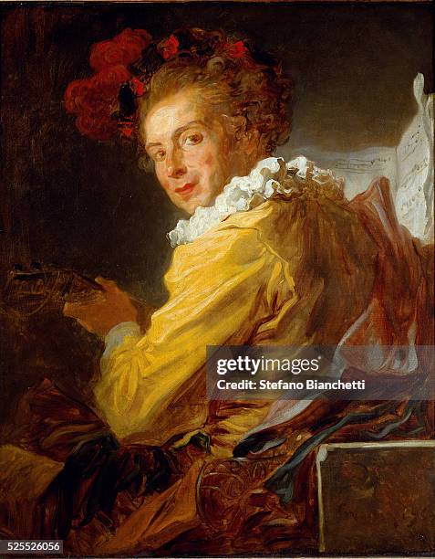 "The Music". Portrait of Monsieur de la Breteche, brother of the Abbe Saint-Non. 1769. Oil on canvas by Jean Honore Fragonard . 80 x 65 cm. Paris,...